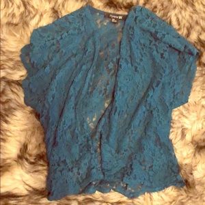 Forever 21 Teal lace pull over top!